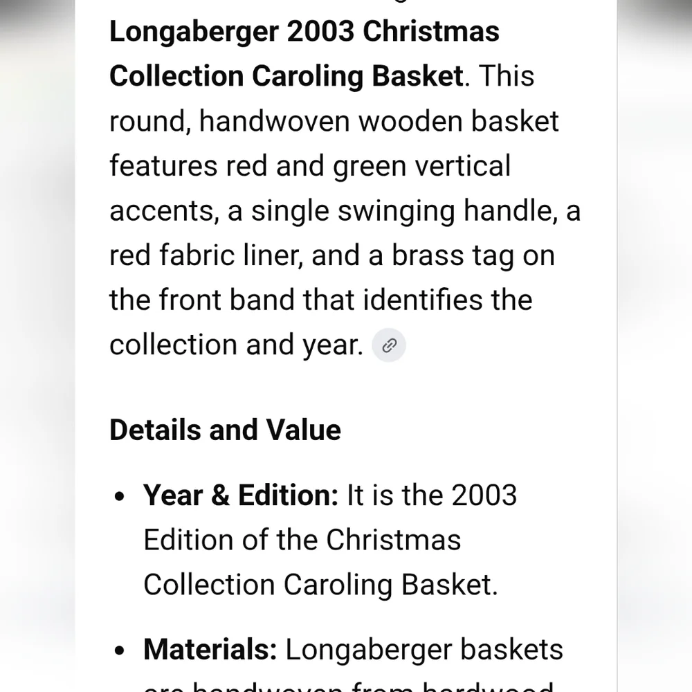 Longaberger charming basket